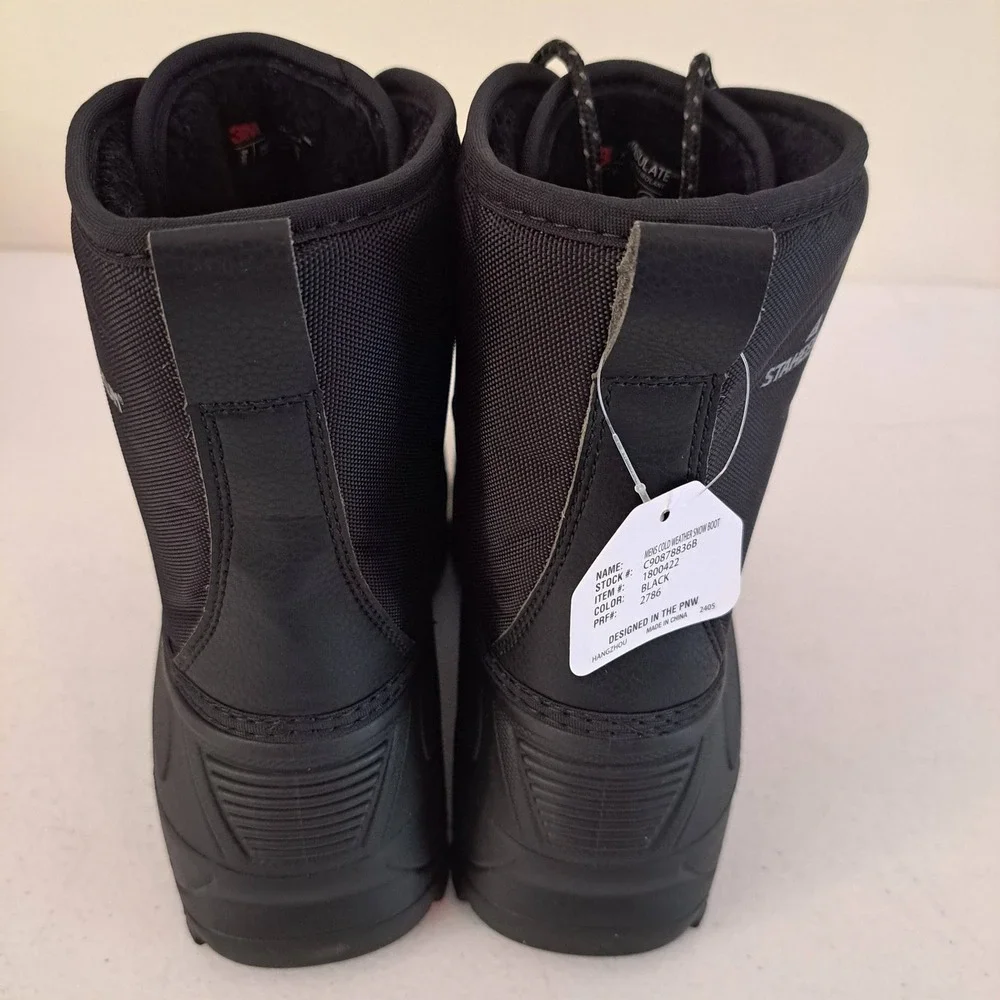 Staheekum Snow Boot Mens 9 Black New Insulated Waterproof Cold Rated 1259-798